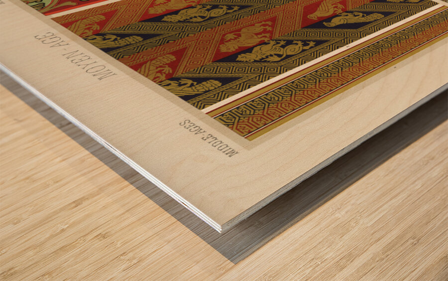 Middle-Ages pattern. 1888 edition Lornement Polychrome by Albert Racine 1825–1893. Wood print