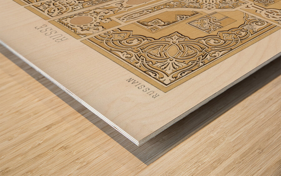 Russian pattern. 1888 edition Lornement Polychrome by Albert Racine 1825–1893. Wood print