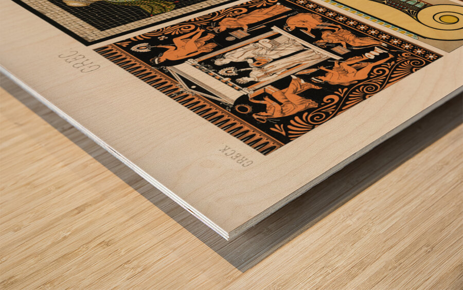 Greek pattern. 1888 edition Lornement Polychrome by Albert Racine 1825–1893. Impression sur bois