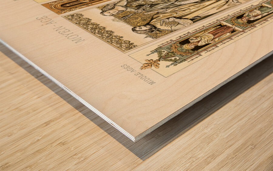 Middle-Ages pattern. 1888 edition Lornement Polychrome by Albert Racine 1825–1893. Wood print