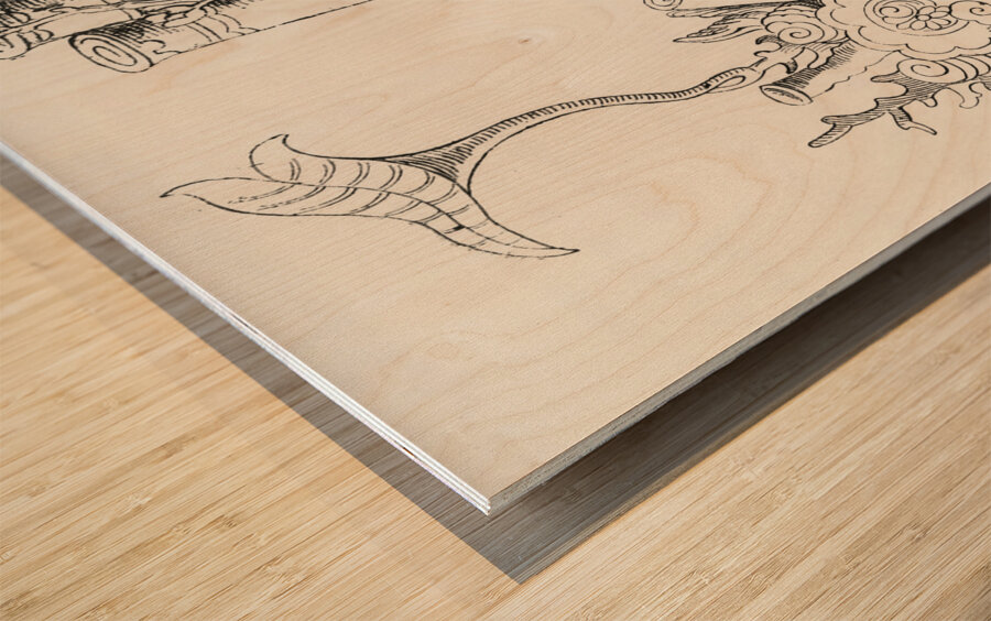 Chinese decorative elements. 1888 edition Lornement Polychrome by Albert Racine 1825–1893. Wood print