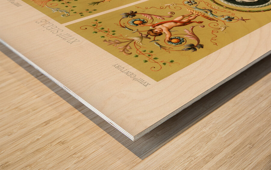 18th Century pattern.  1888 edition Lornement Polychrome by Albert Racine 1825–1893. Wood print