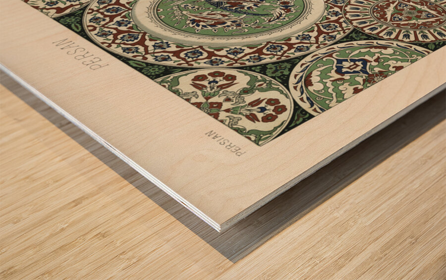 18th Century pattern Lornement Polychrome 1888 by Albert Racinet 1825-1893. 1888 edition. Wood print