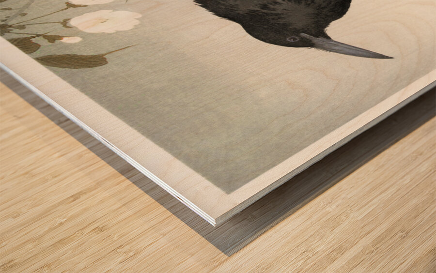 A crow and the full moon 1900-1930 by Ohara Koson 1877-1945. Wood print