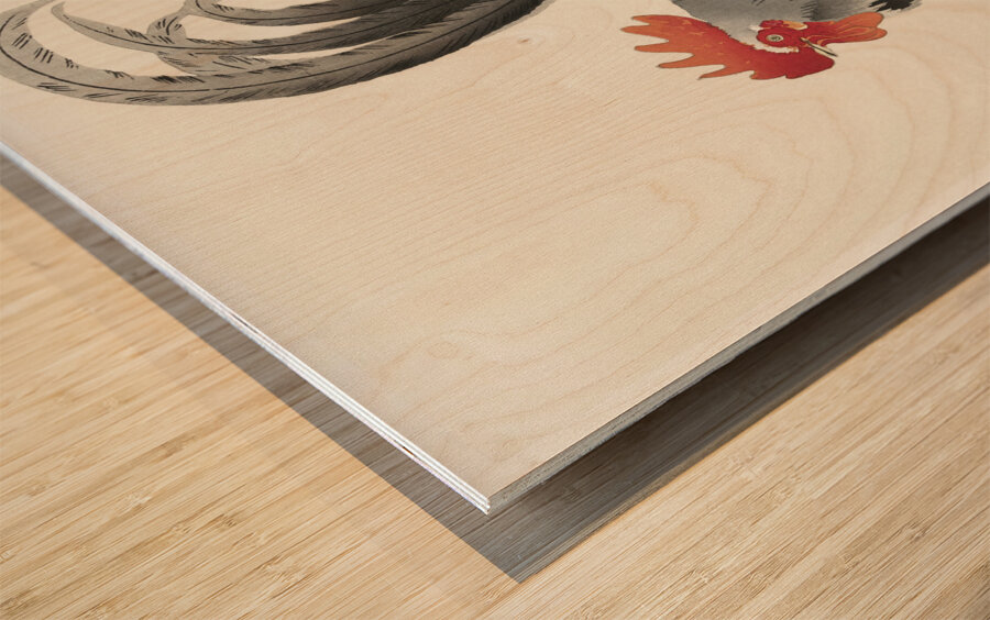 Gallinule with Lotus Flowers 1900 - 1930 by Ohara Koson 1877-1945. Wood print