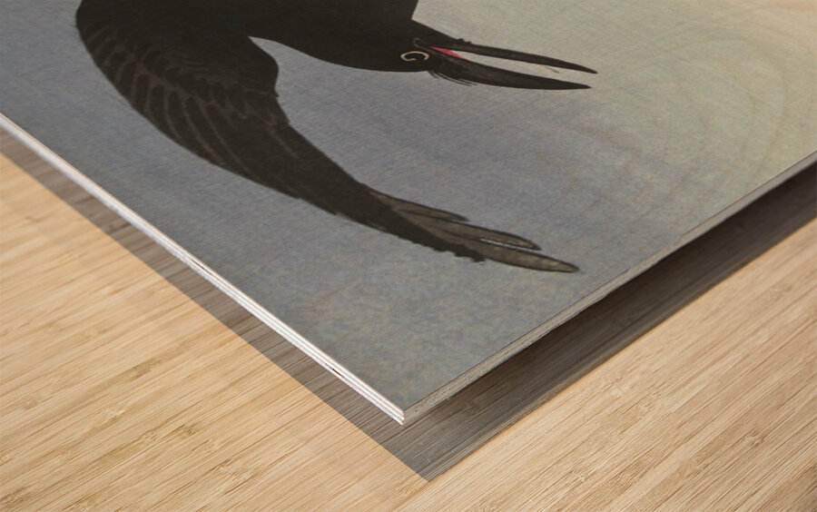 Crows at full moon 1925 - 1936 by Ohara Koson 1877-1945. Wood print