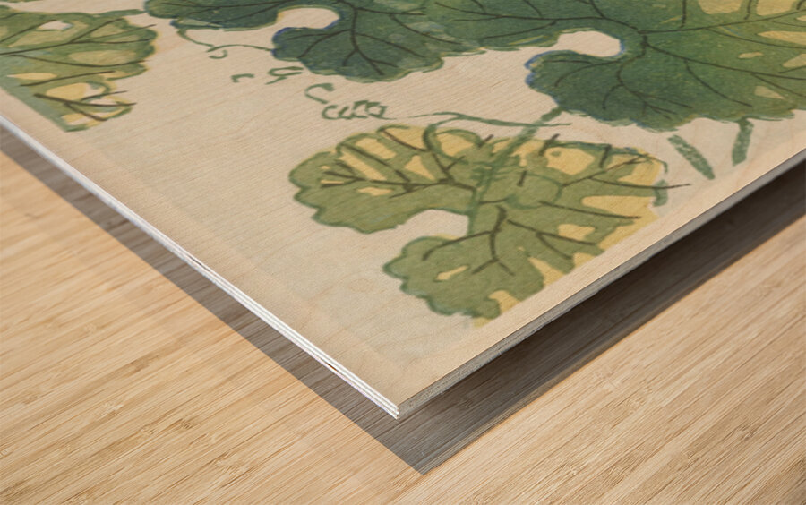 Songbird in cucumber plant 1925 - 1936 by Ohara Koson 1877-1945. Wood print