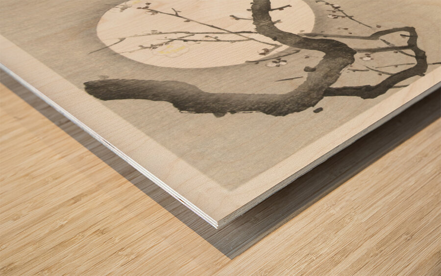 Ducks at full moon 1900 - 1945 by Ohara Koson 1877-1945. Wood print