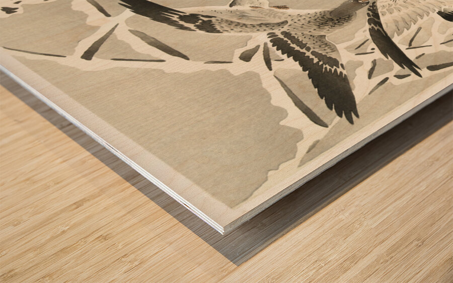 Two collies in snowy landscape 1900 - 1930 by Ohara Koson 1877-1945. Impression sur bois