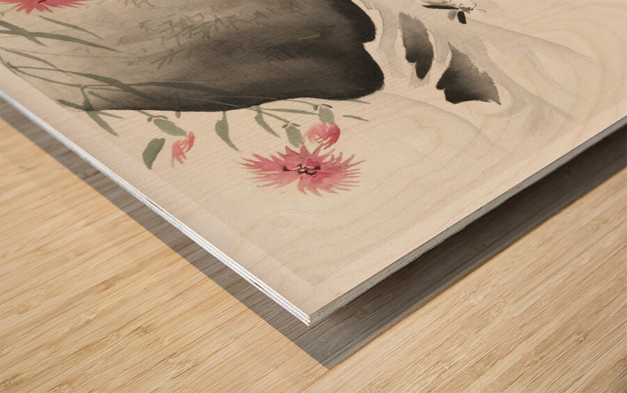 Plants with pink flowers by the river 1877-1945 by Ohara Koson 1877-1945. Impression sur bois