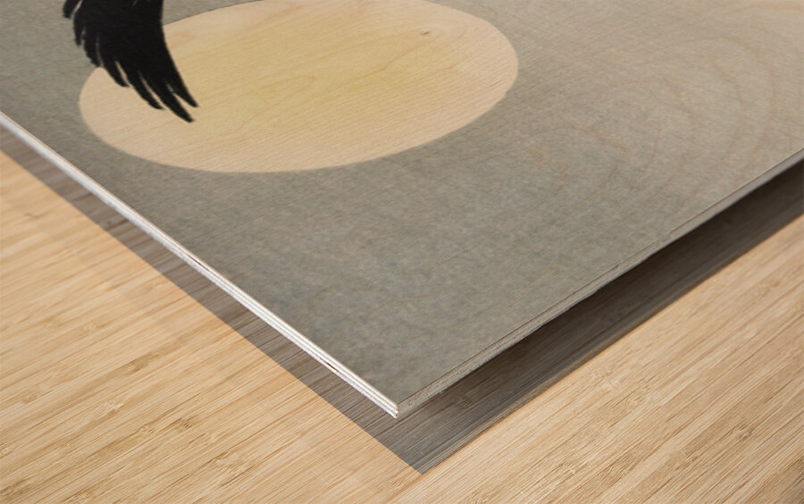 Birds at full moon 1900 - 1936 by Ohara Koson 1877-1945. Wood print