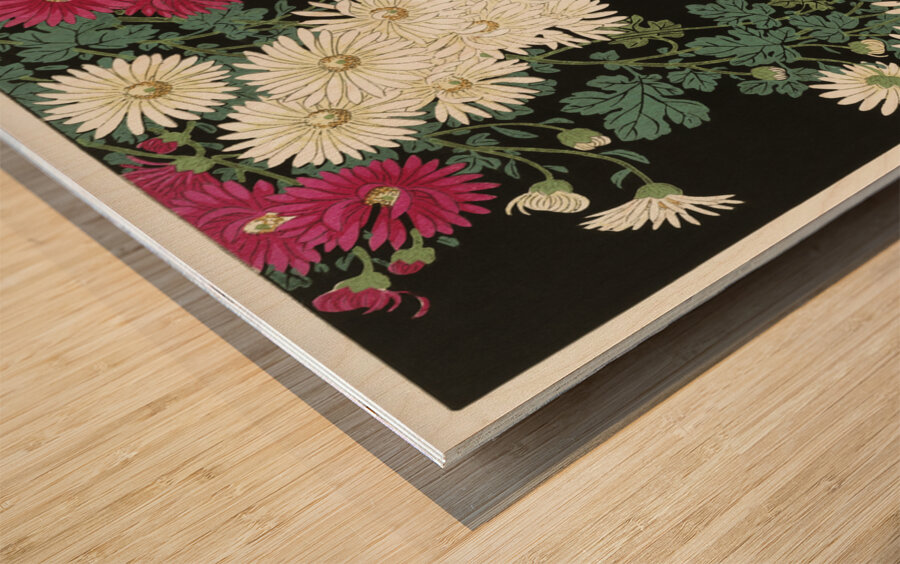 Chrysanthemums 1925-1936 by Ohara Koson 1877-1945. Wood print