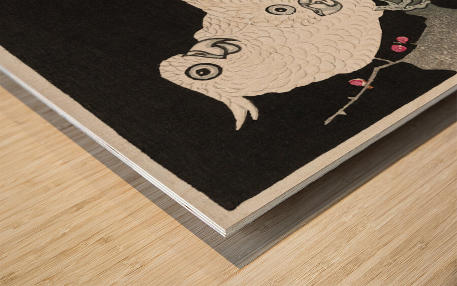 Two cockatoo and plum blossom 1925 - 1936 by Ohara Koson 1877-1945. Wood print