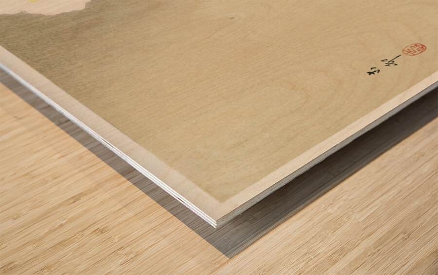 Bird and caterpillar 1900 - 1930 by Ohara Koson 1877-1945. Wood print