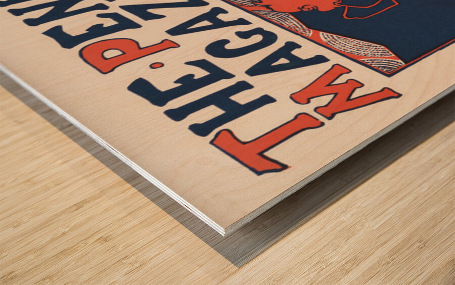 The Penny Magazine 1896 vintage cover of a woman holding a book with chrysanthemum flowers in foreground by Ethel Reed.  Wood print