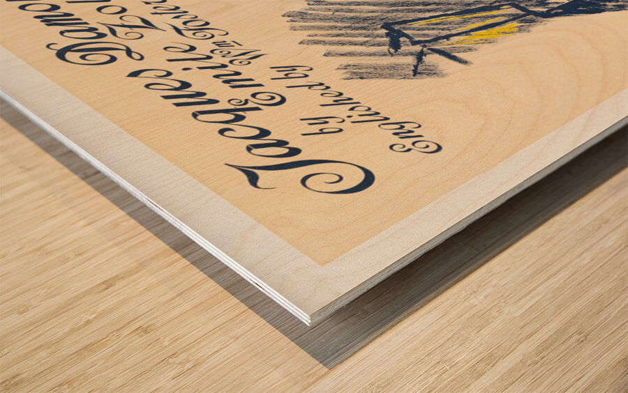 Jacques Damour 1896 poster of a man and a woman by Ethel Reed.  Wood print