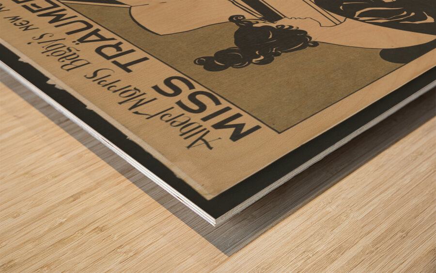 Woman playing piano with art nouveau style chrysanthemum flowers in foreground 1895 print by Ethel Reed. Wood print