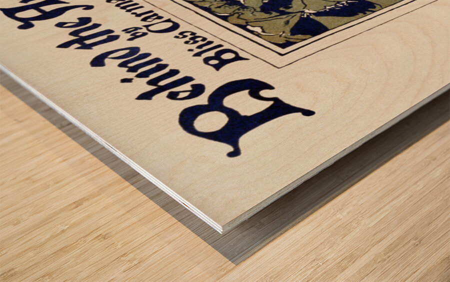 Behind the Arras 1895 vintage poster of a woman by Ethel Reed.  Wood print