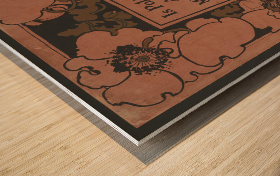 Poster showing illustrated flowers 1895 print by Ethel Reed.  Wood print