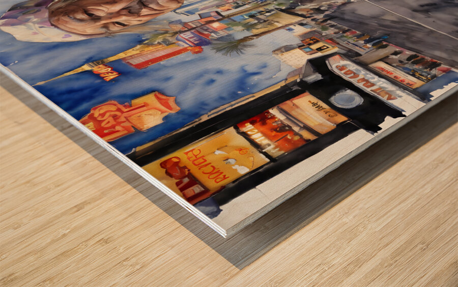 Watercolor Beyond Broke By Bruce Lazarus Wood print