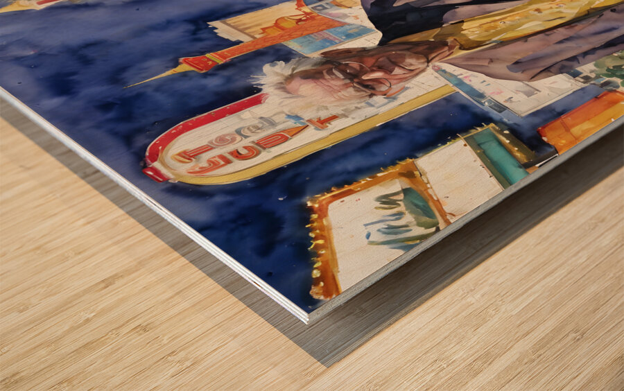 Watercolor  “Maybe Today”  By Bruce Lazarus Wood print