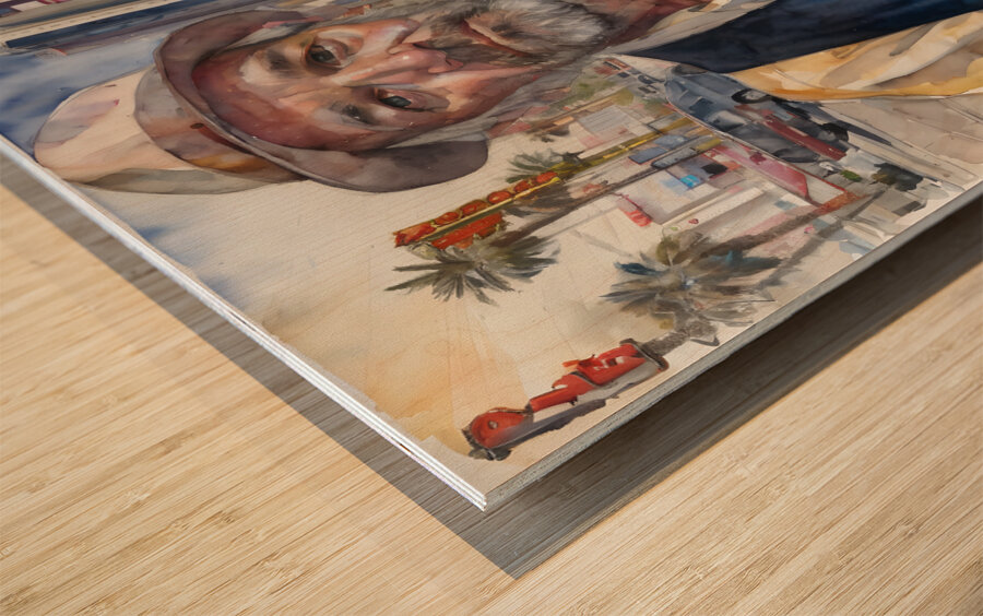 Watercolor You Never Know By Bruce Lazarus Wood print