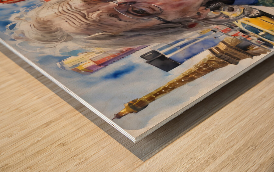 Watercolor “Only Me” By Bruce Lazarus Wood print