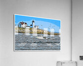 Eastern Point Lighthouse Guides Lobster Boat in Massachusetts - Illus. Acrylic Print