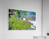 Whitlocks Mill Lighthouse and Fog Tower on River in Northernmost Maine - Illus. Acrylic Print