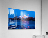 Lighted Cape Neddick Nubble Lighthouse During the Holidays in Maine Acrylic Print