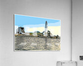 Boston Harbor Lighthouse on Island in Massachusetts - Illus. Acrylic Print