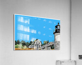 Marshall Point Light with Keepers Museum in Midcoast Maine - Illus. Acrylic Print