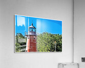 Pink Isle La Motte Lighthouse Tower in Lake Champlain in Vermont - Illus. Acrylic Print