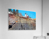 Pemaquid Lighthouse Over Rock Formations in Maine - Illus. Acrylic Print