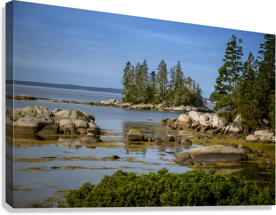 Calm Rocky Shore of Little Deer Isle in Maine Canvas Print