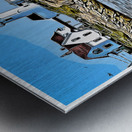 Eastern Point Lighthouse Guides Lobster Boat in Massachusetts - Illus. Metal print