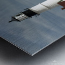 Waves Crash By Portland Head Lighthouse as Sun Breaks Through Clouds Metal print