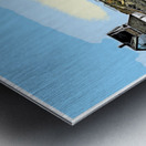 Boston Harbor Lighthouse on Island in Massachusetts - Illus. Metal print