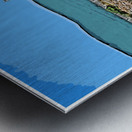 Lobster Boat by Grindle Point Lighthouse in Maine - Illus. Metal print