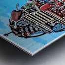 Nubble Light Near Lobster Trap Holiday Tree in Maine -Illus. Metal print