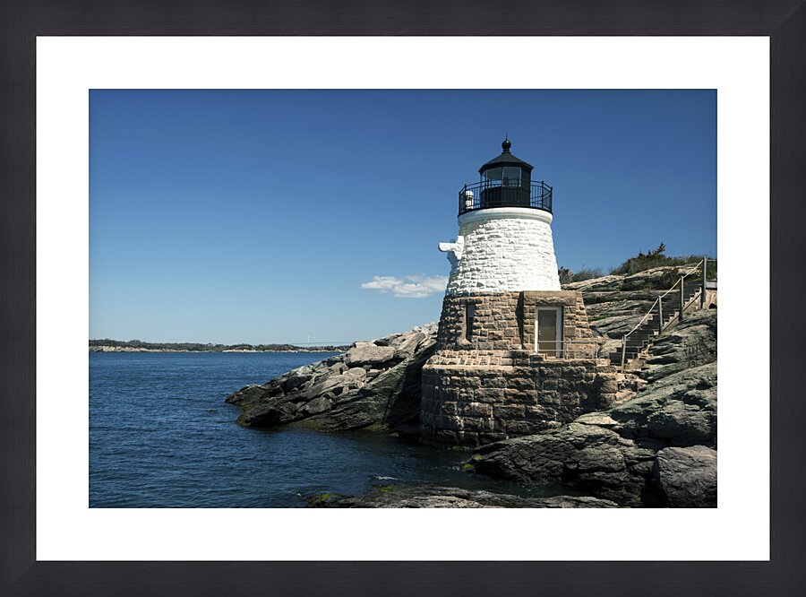 Castle Hill Lighthouse on Narragansett Bay in Rhode Island Picture Frame print