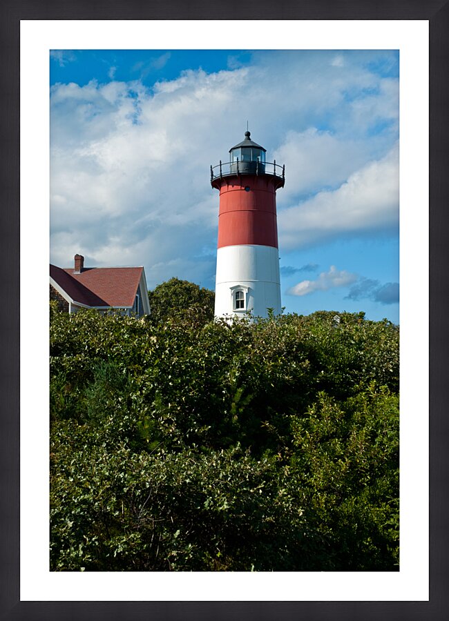 Striped Tower of Nauset Lighthouse on Cape Cod in Massachusetts Picture Frame print