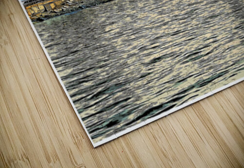 Boston Harbor Lighthouse on Island in Massachusetts - Illus. Allan Wood puzzle