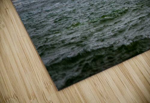 Giant Waves Around Stone Tower of Whaleback Light in Maine Allan Wood puzzle