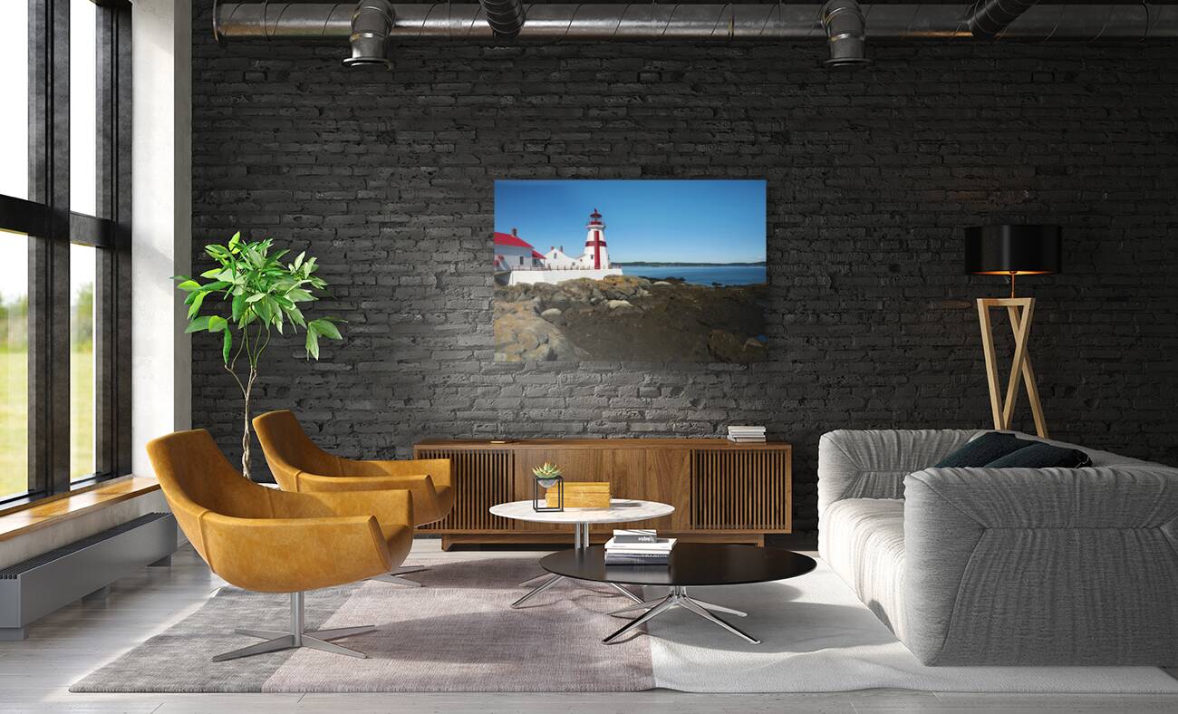 Head Harbor Lighthouse Overlooking Bay of Fundy in Canada  - Illus. Reproduction