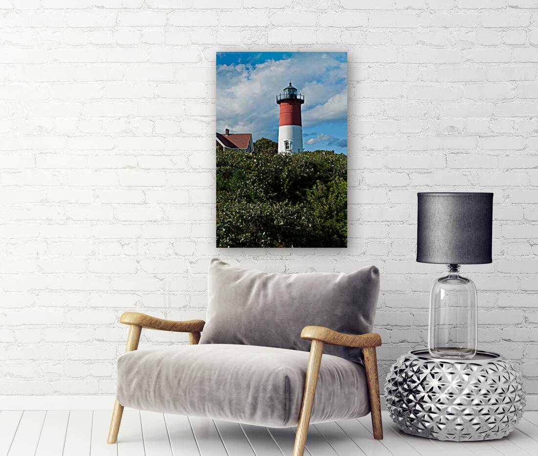 Striped Tower of Nauset Lighthouse on Cape Cod in Massachusetts Reproduction