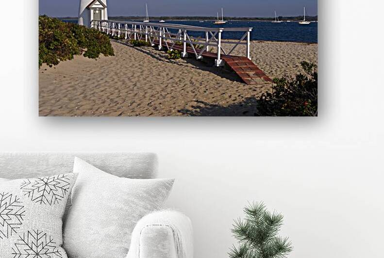 Walkway at Brant Point Light Overlooking Nantucket Harbor in Massachusetts by Allan Wood