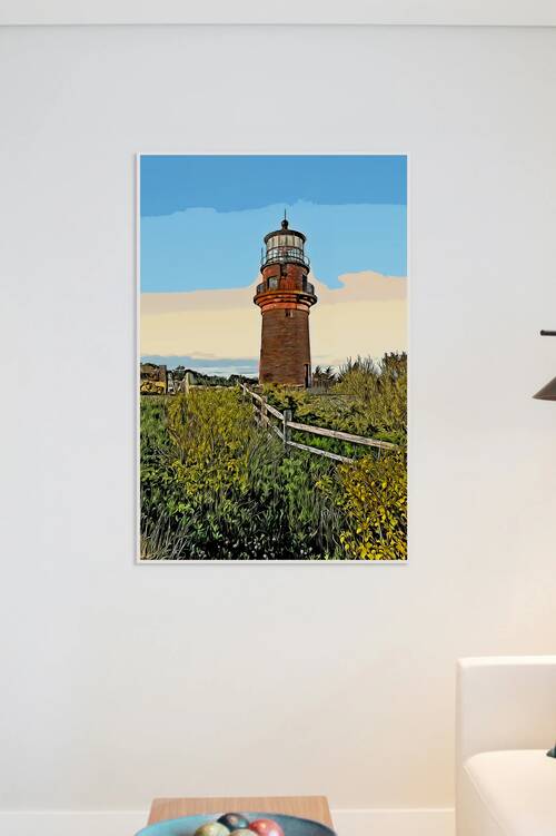  Gay Head Aquinnah Lighthouse Brick Tower on Marthas Vinyard Island in Massachusetts - Illus. by Allan Wood