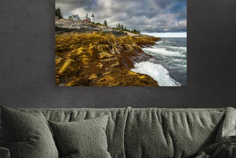 Unique Rock Formations by Pemaquid Point Light at Low Tide in Maine  by Allan Wood