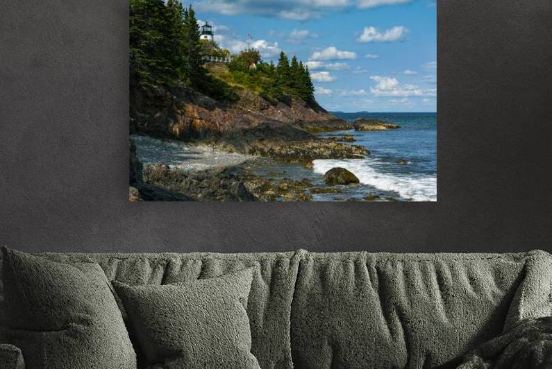 Owls Head Lighthouse Over Rocky Cliffs During Low Tide in Maine by Allan Wood